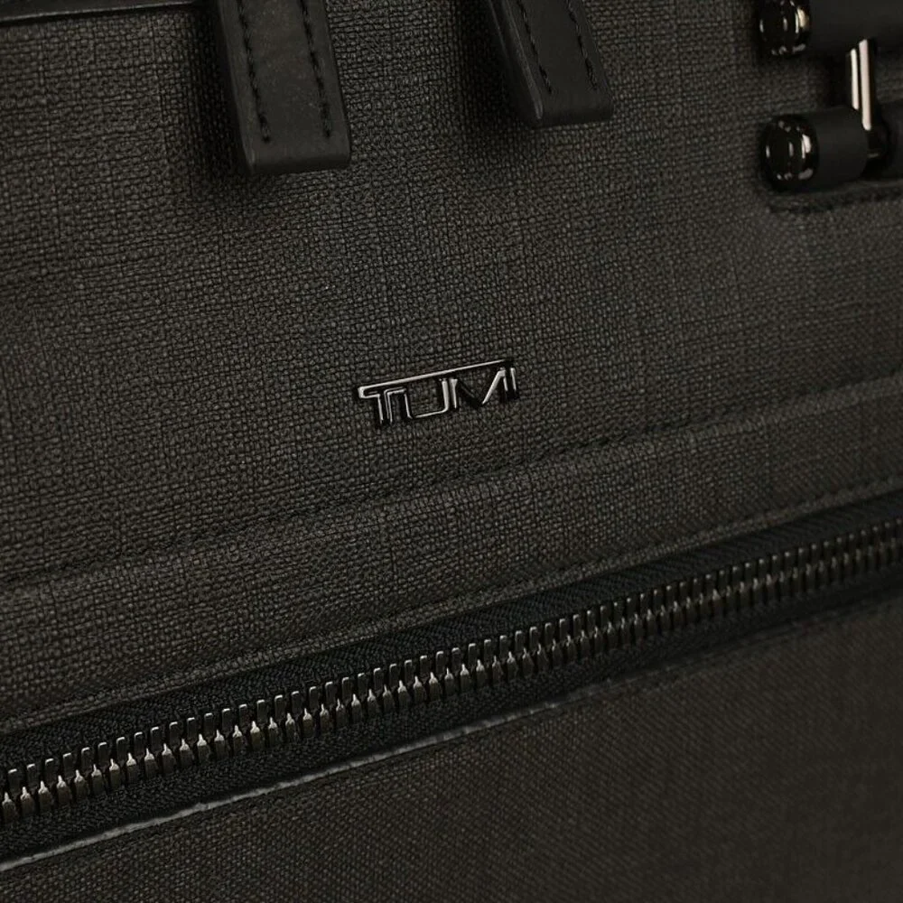 TUMI Gray ASHTON COLLINS Double Compartment Briefcase Bag Laptop NWT